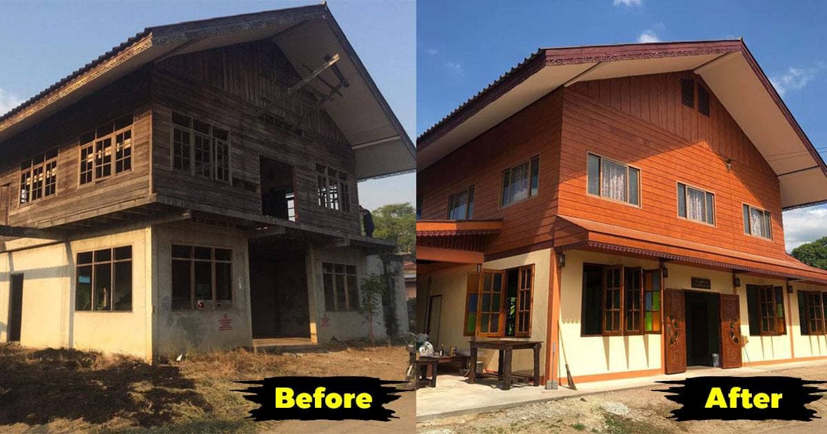 Renovate a wooden house to make it look luxurious.